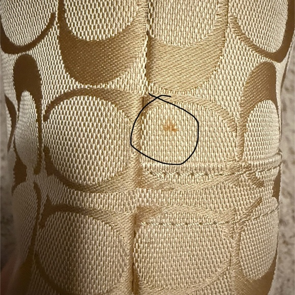 Coach Signature Print Shoulder Bag w Pink Flowers - Picture 7 of 7